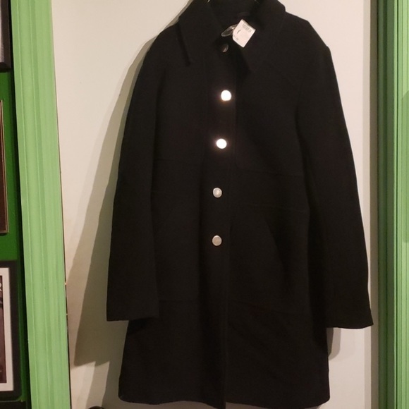 Kimi & Kai black wool walking coat, maternity Sz Med NWT - Picture 2 of 8